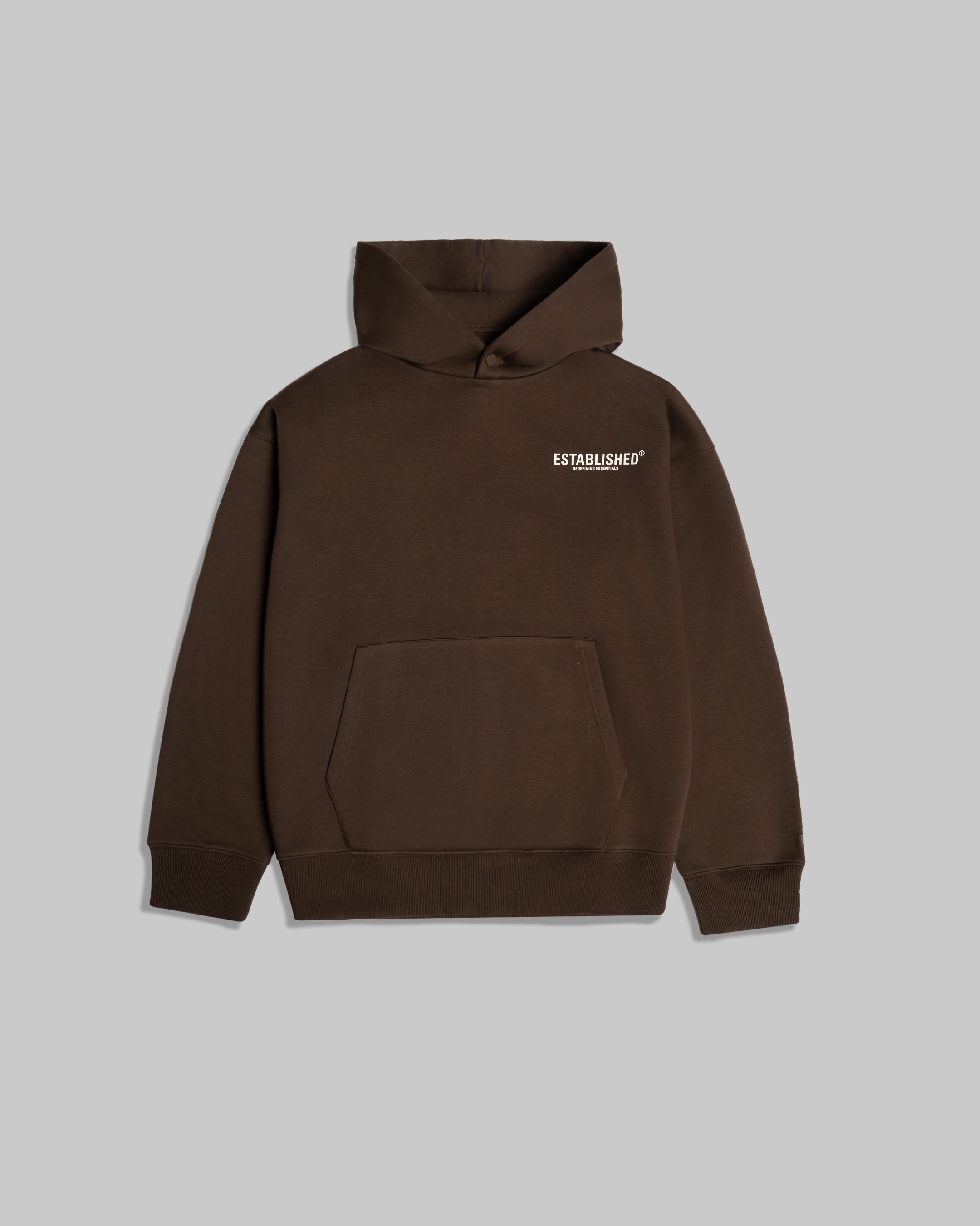 ESTABLISHED STUDIO LOGO HOODIE BROWN