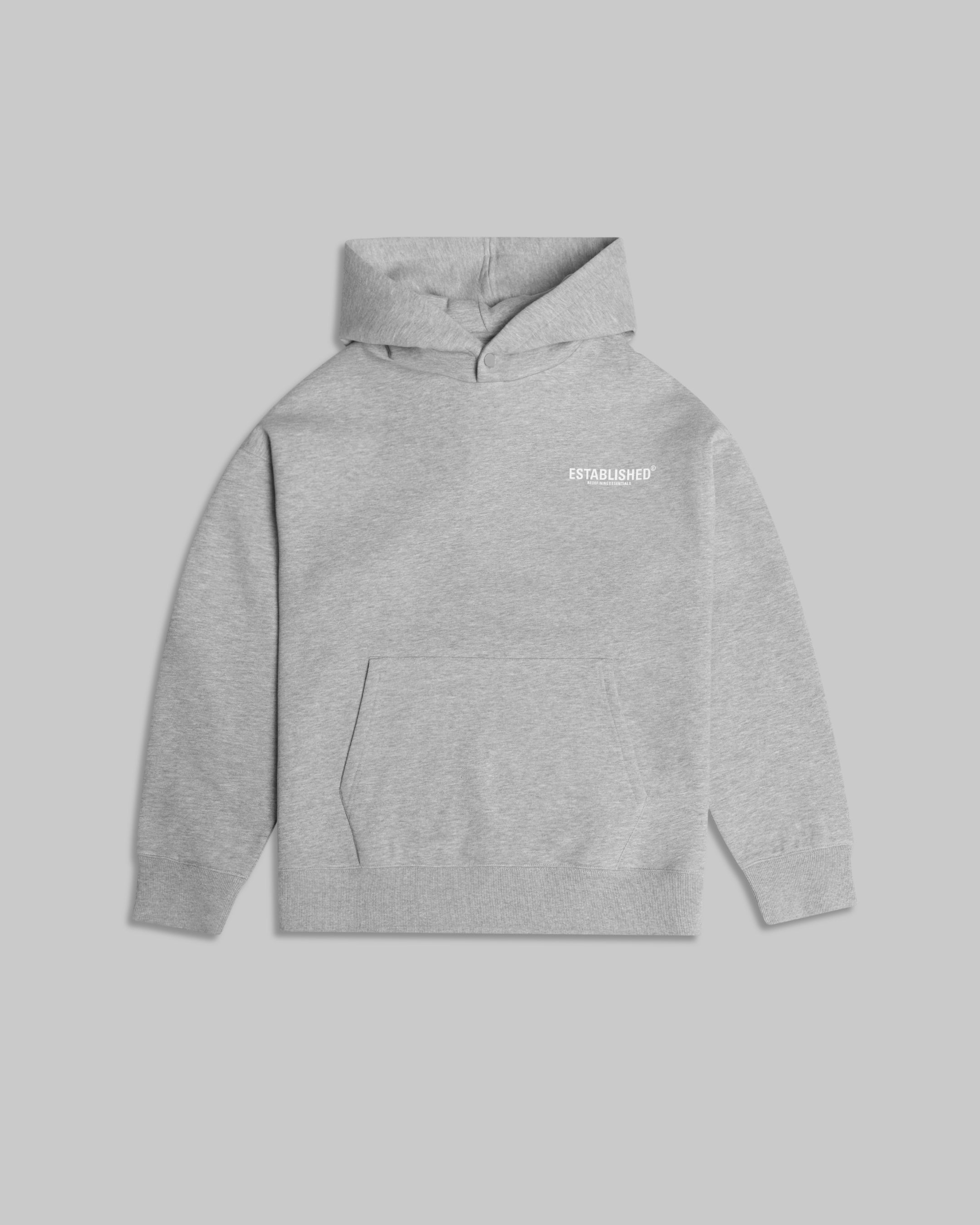 ESTABLISHED STUDIO LOGO HOODIE GREY MARL
