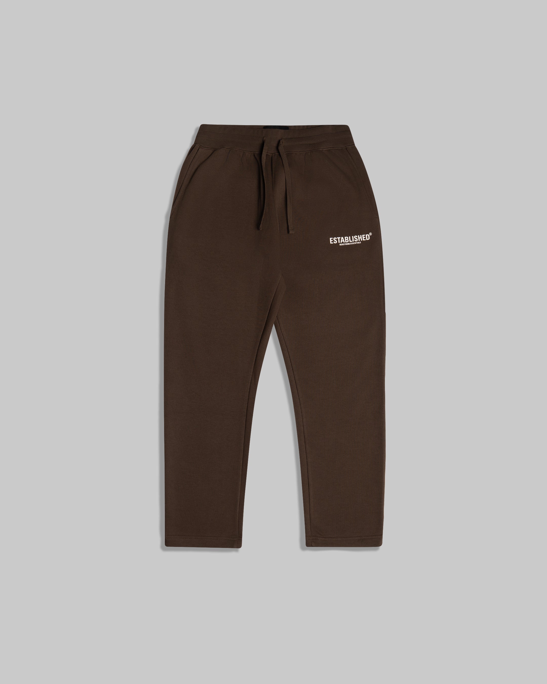 ESTABLISHED STUDIO LOGO STRAIGHT JOGGER BROWN