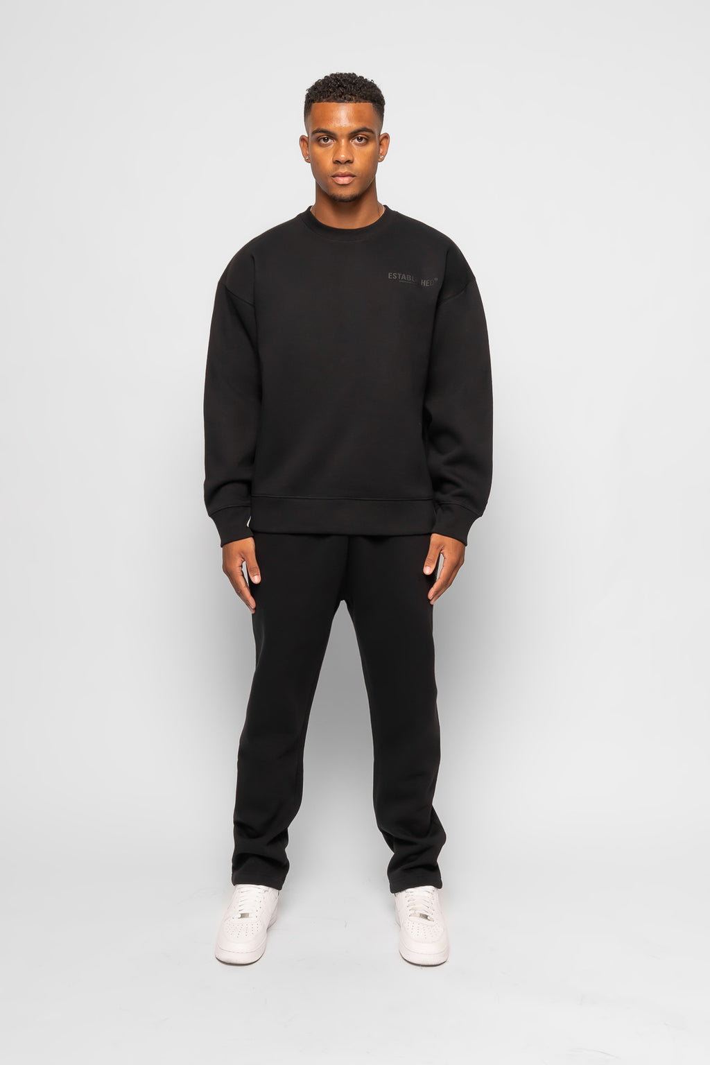ESTABLISHED STUDIO LOGO STRAIGHT JOGGER BLACK