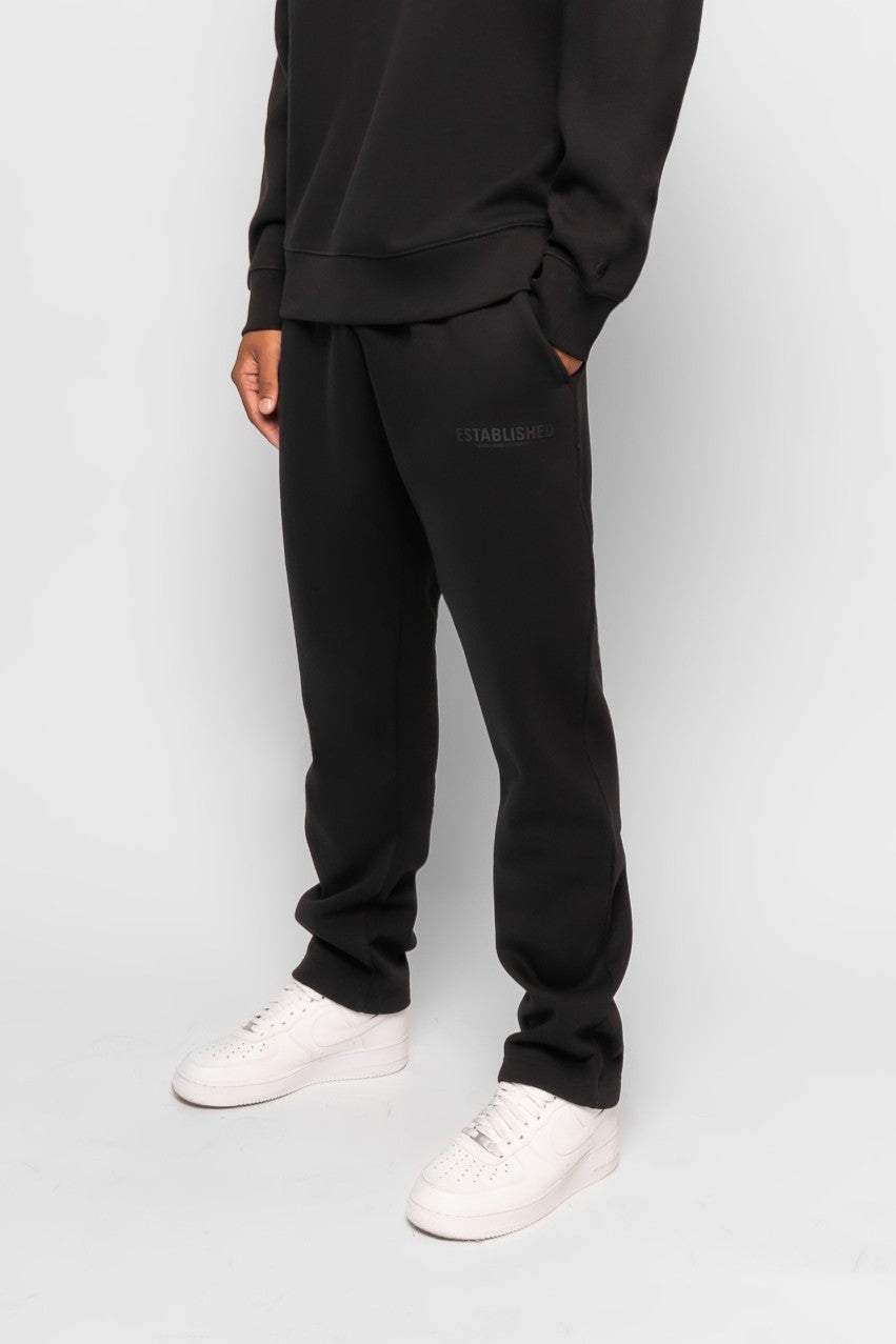 ESTABLISHED STUDIO LOGO STRAIGHT JOGGER BLACK
