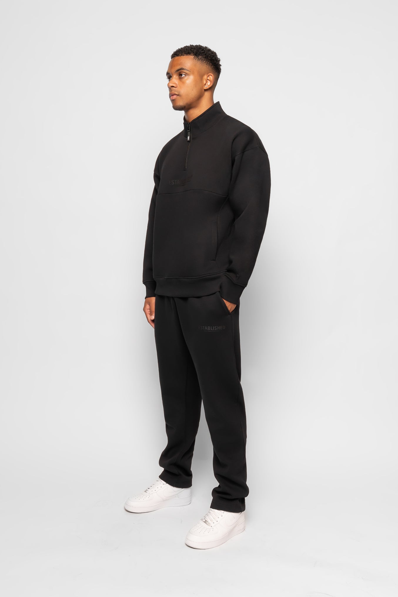 ESTABLISHED STUDIO LOGO STRAIGHT JOGGER BLACK