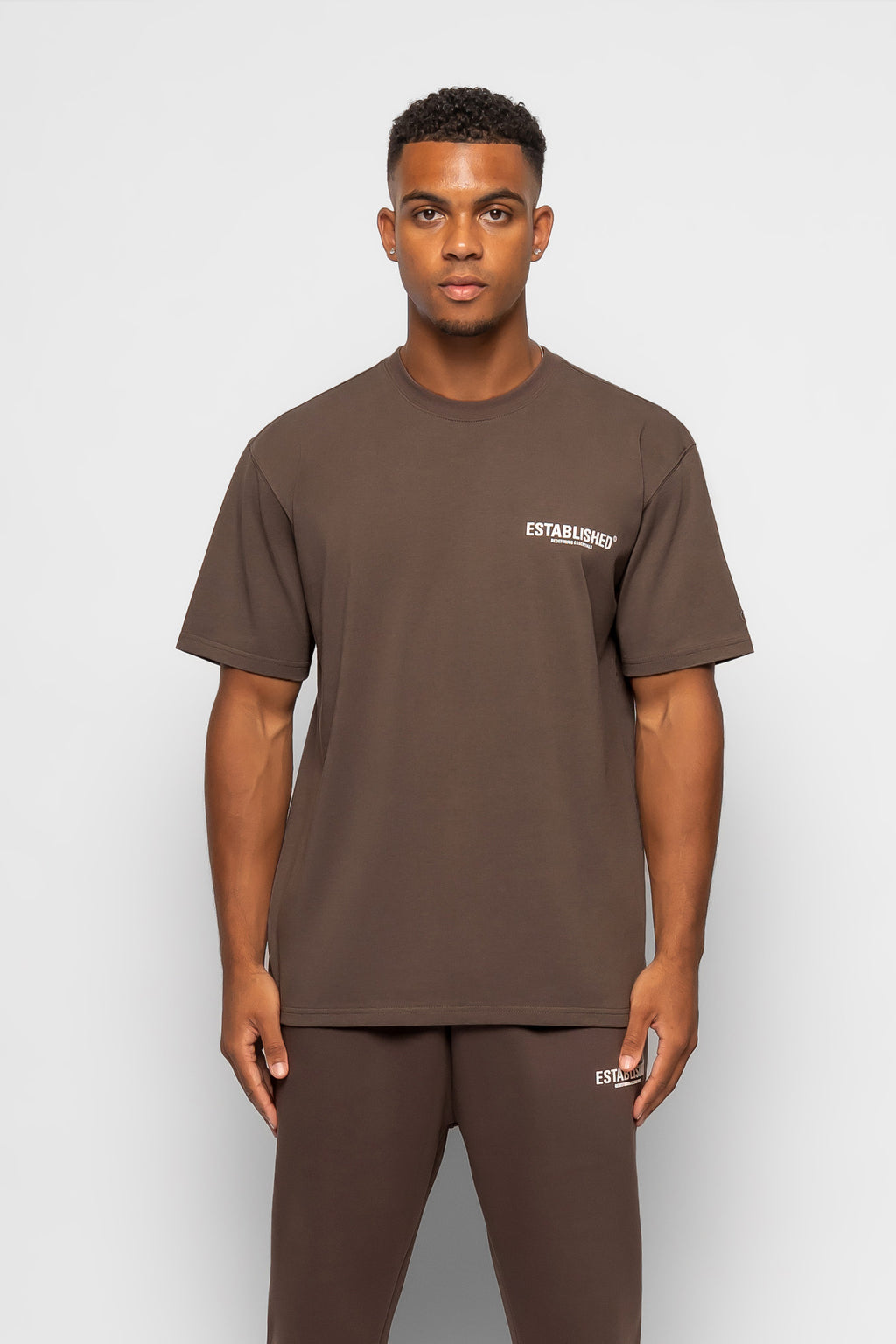 ESTABLISHED STUDIO LOGO T-SHIRT BROWN