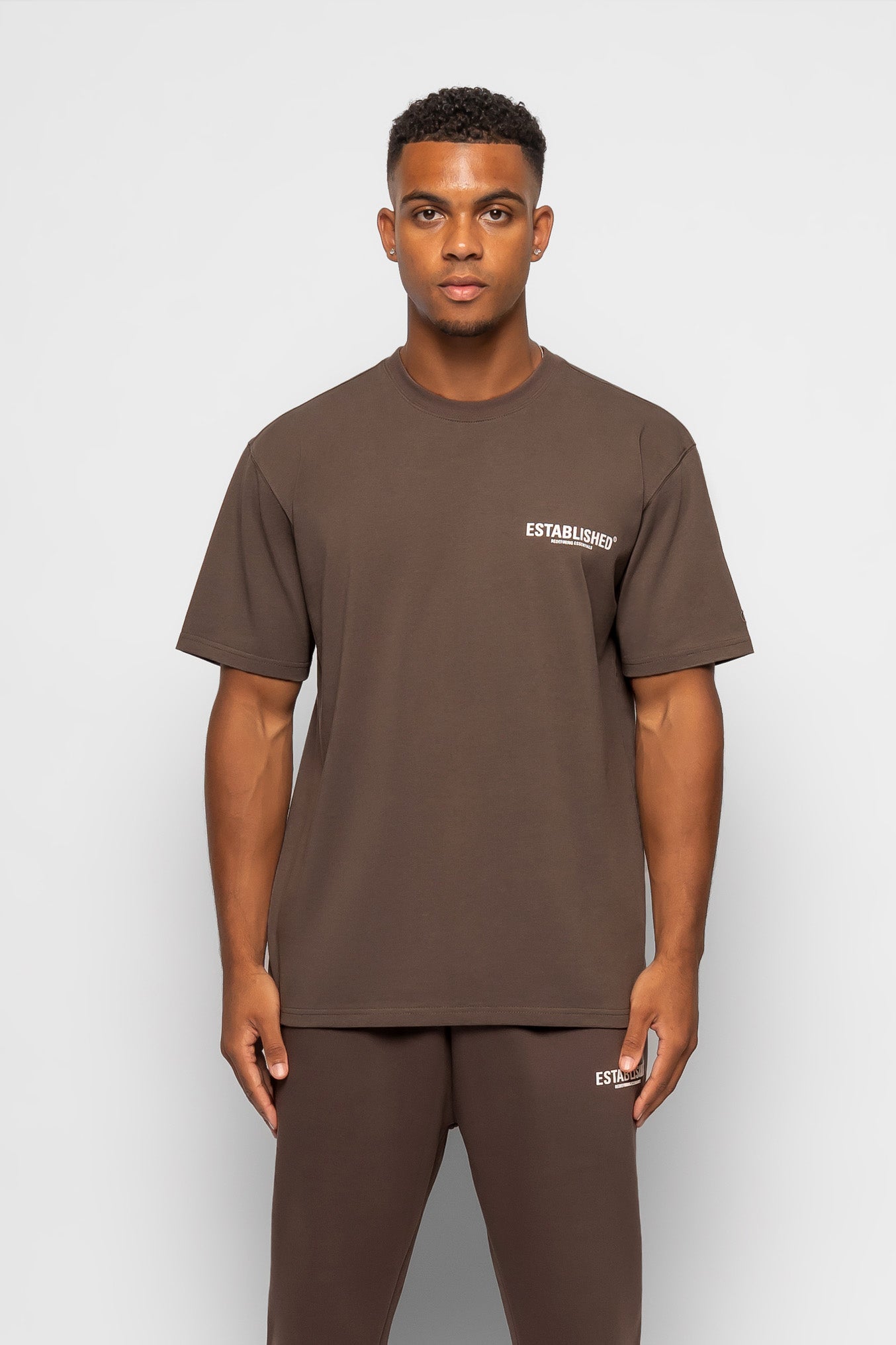 ESTABLISHED STUDIO LOGO T-SHIRT BROWN