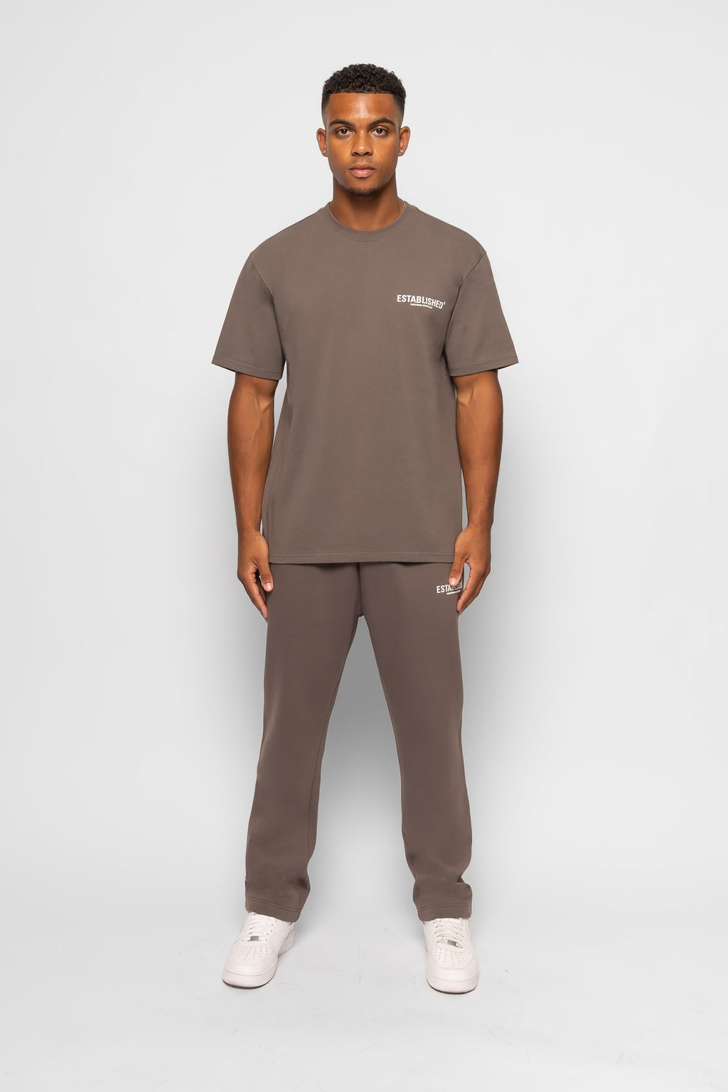 ESTABLISHED STUDIO LOGO STRAIGHT JOGGER GREY