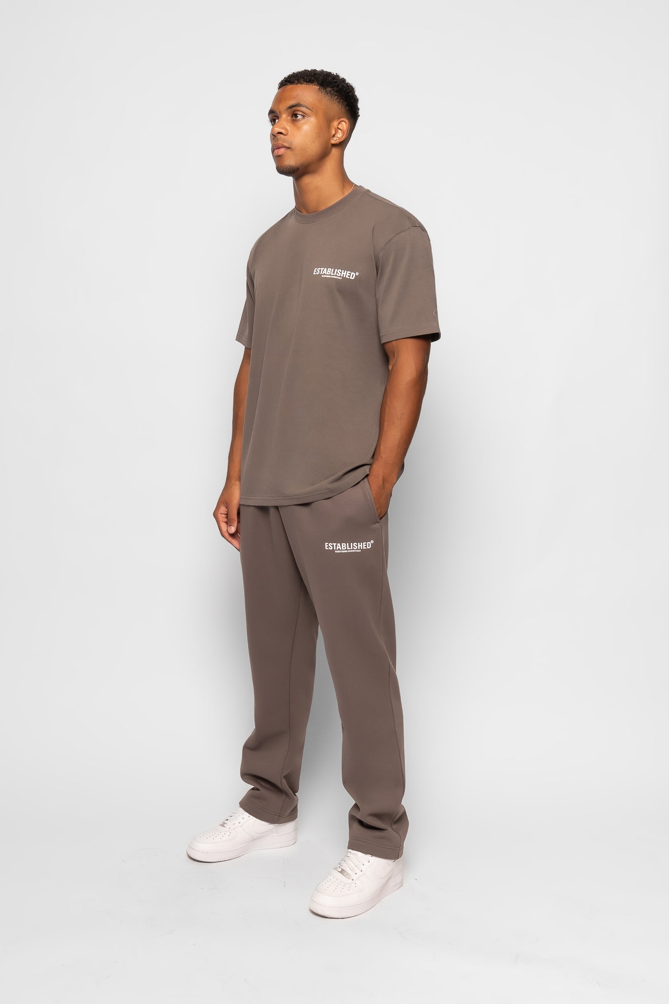 ESTABLISHED STUDIO LOGO STRAIGHT JOGGER GREY