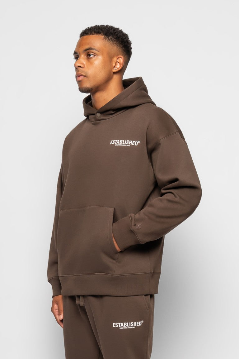 ESTABLISHED STUDIO LOGO HOODIE BROWN