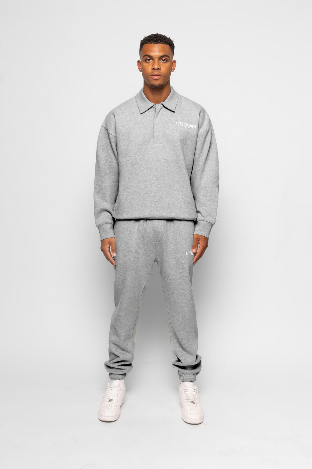 ESTABLISHED STUDIO LOGO CUFFED JOGGER GREY MARL