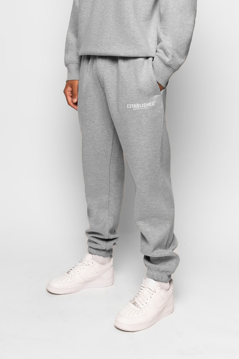 ESTABLISHED STUDIO LOGO CUFFED JOGGER GREY MARL