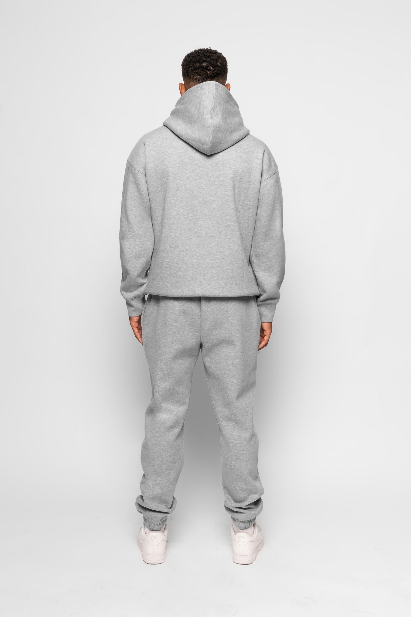 ESTABLISHED STUDIO LOGO ZIP HOODIE GREY MARL