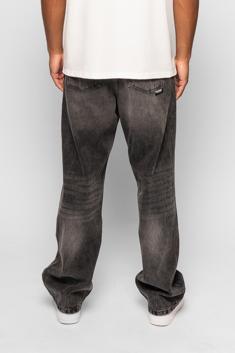 ESTABLISHED BAGGY JEAN WASHED BLACK