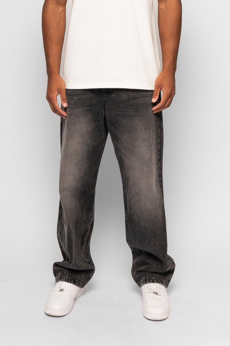 ESTABLISHED BAGGY JEAN WASHED BLACK